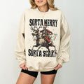 Sorta Merry Sorta Scary Christmas Sweatshirt, Skeleton Xmas Sweater, Holiday Sweatshirt for Women, Spooky Christmas...
