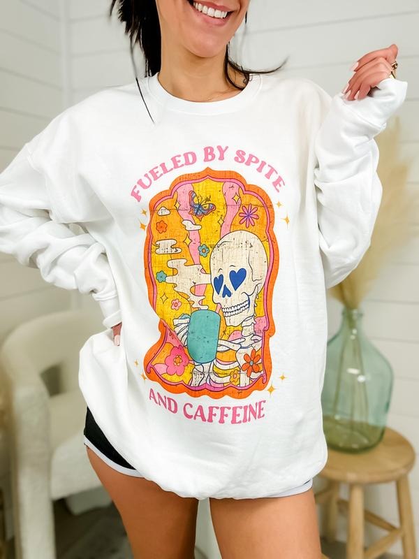 Spite And Caffeine Graphic Sweatshirt T-Shirts, Hoodie | RetroVerseTees.com