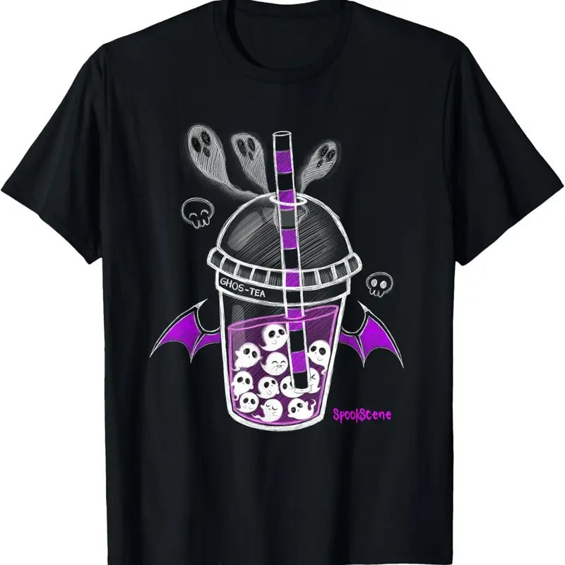 Spookscene Ghos-Tea Spooky Boba Emo Goth Alt Purple - Unisex And Inclusive - Multiple Colorways - Full Size Range...