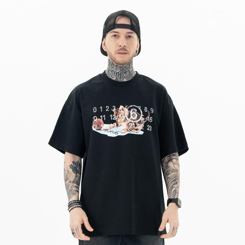 Spring Summer Trendy Kitten Destroyed Printed Short-Sleeved T-shirt Hoodie, Sweatshirt | RetroVerseTees.com
