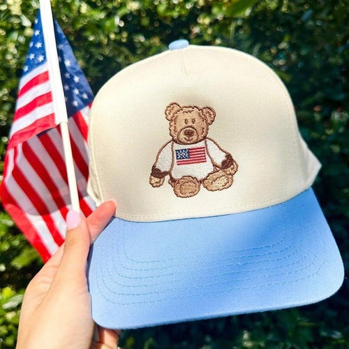 'Star Spangled Teddy' Snapback Trucker Hat T-Shirts, Hoodie, Sweatshirt | RetroVerseTees.com