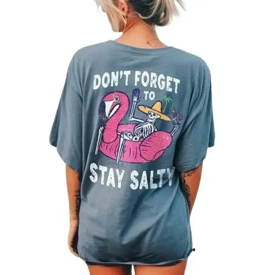 Stay Salty Tee, Salty Skeleton T-shirt, Comfort Colors Beach Tee, Salty T-shirt, Funny Skeleton Beach Tee, Beach Trip...