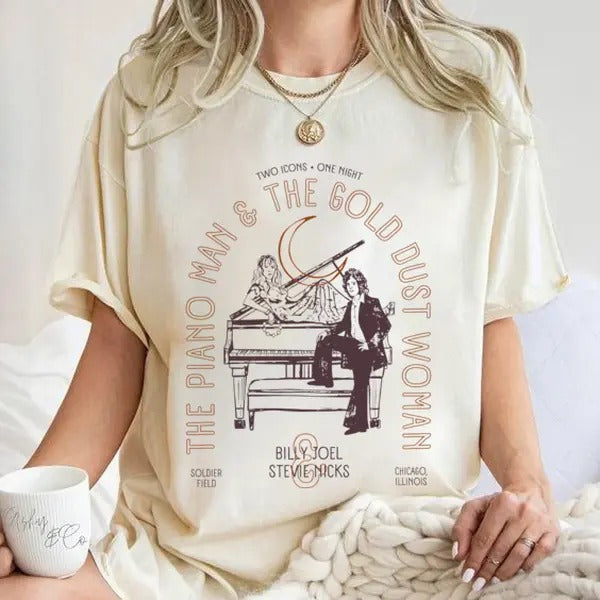 Stevie Nicks Billy Joel Shirt, The Gild Dust Woman Shirt Hoodie, Sweatshirt | RetroVerseTees.com