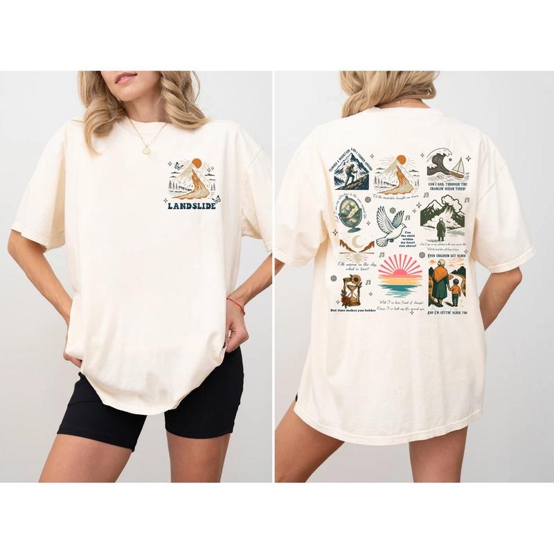 Stevie Nicks Landslide Lyrics Shirt Comfort Colors Tee, Landslide Lyrics Tee, Vintage Song Inspired Shirt, Cute Trendy...