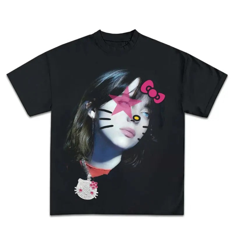 Super Star Kityy Billiie EyelashGraphic Big Face Rap Tee Shirt Retro Top Streetwear Hoodie, Sweatshirt | RetroVerseTees.com