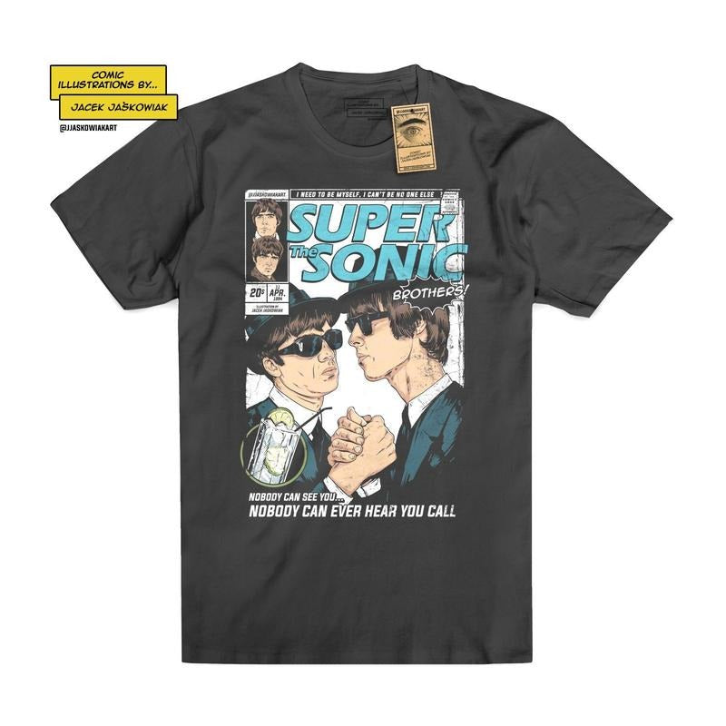 SuperSonic Brothers Comic Book Tshirt Trending Movie T shirt Vintage 90s T-shirt gift for Movie fans gift for him gift...