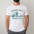 Support Your Local Street Cats Graphic T-Shirt, Retro Unisex Adult TShirt, Vintage Raccoon TShirt, Nostalgia TShirt,...