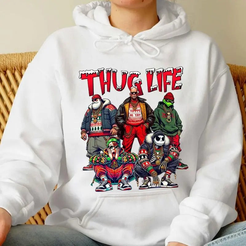 THUGLIFE Christmas Shirt, Christmas Movies Shirt, Xmas Graphic Tee Comfort Cotton, Trend Xmas Shirt, Funny Xmas Shirt...