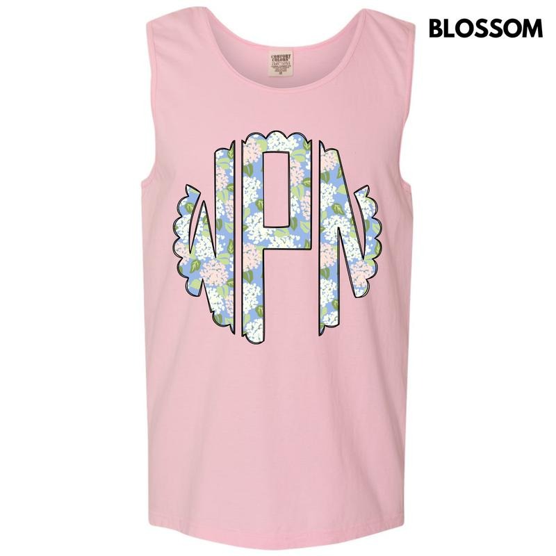 Tank Top - Proper Floral Monogram Comfort Colors Tank Top 'NLB' T-Shirts, Hoodie, Sweatshirt | RetroVerseTees.com