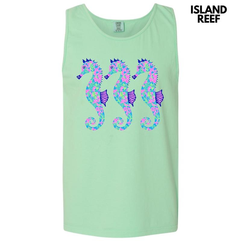 Tank Top - Triple Seahorse Comfort Colors Tank Top 'NLB' T-Shirts, Hoodie, Sweatshirt | RetroVerseTees.com