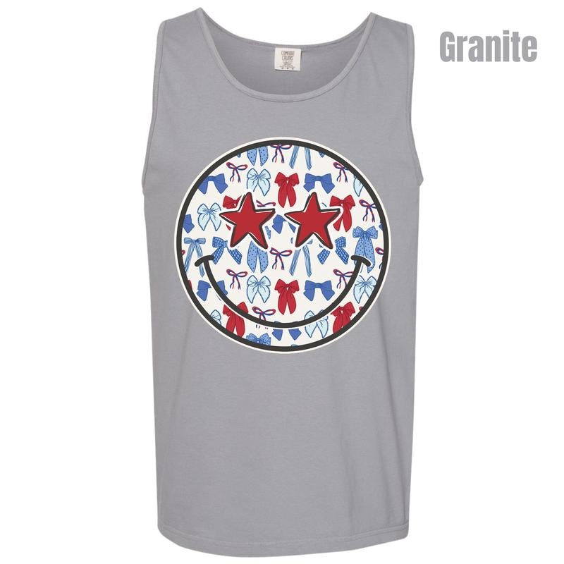 Tank Top -USA Ribbon Happy Face Comfort Colors Tank Top 'NLB' T-Shirts, Hoodie, Sweatshirt | RetroVerseTees.com
