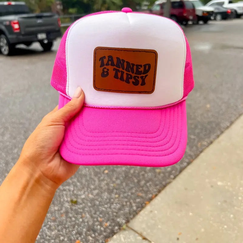 Tanned & Tipsy Trucker Hat T-Shirts, Hoodie, Sweatshirt | RetroVerseTees.com