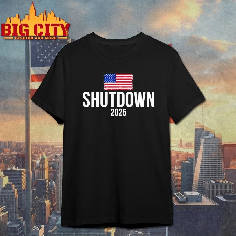 The 2025 shutdown American flag shirt