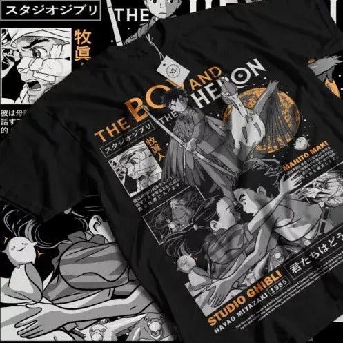 The Boy and the Heron T-shirt Girl Anime Manga Anime art Gift Shirt All Size Hoodie, Sweatshirt | RetroVerseTees.com