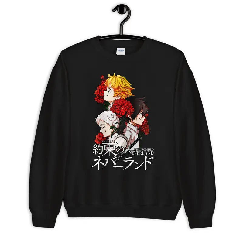 The Promised Neverland Sweatshirt, Emma, Ray, Norman, Yakusoku,anime, Unisex T-Shirts, Hoodie | RetroVerseTees.com