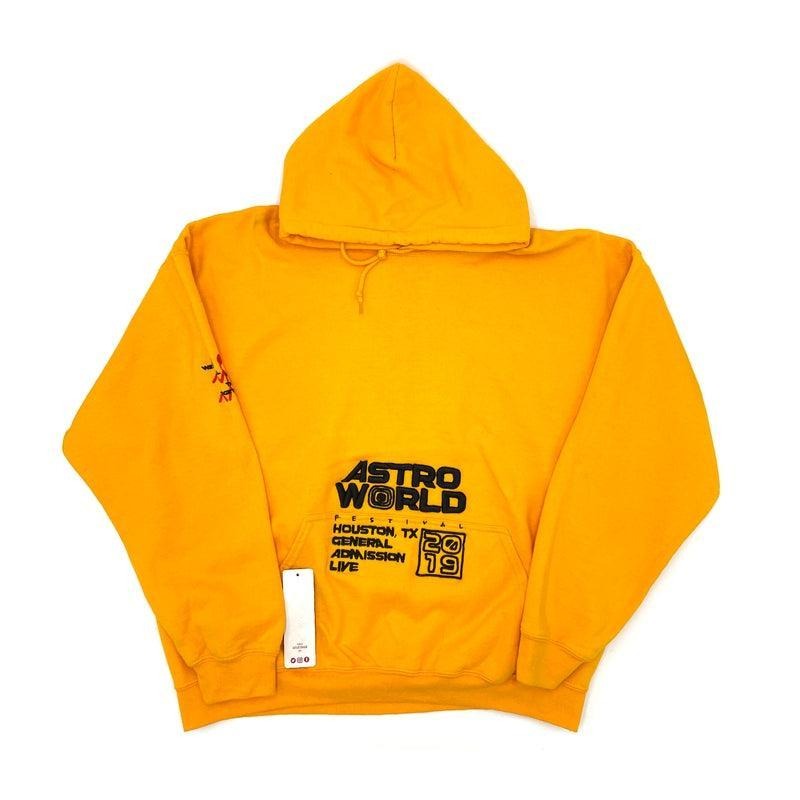 Travis Scott Official Souvenir Gold Hoodie 93665-575 Men's Size S-XL T-Shirts, Sweatshirt | RetroVerseTees.com