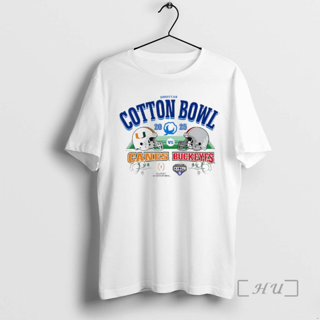Trending Goodyear Cotton Bowl 2025 Canes Vs Buckeyes Playoff Quarterfinal T-Shirts, Hoodie, Sweatshirt | RetroVerseTees.com