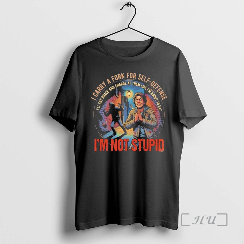 Trending I Carry A Fork For Self Defense Ill Say Grace And Charge At Them T-Shirts, Hoodie, Sweatshirt | RetroVerseTees.com
