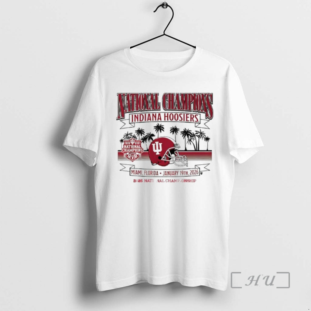 Trending Indiana Football 2026 Cfp National Champions Local Helmet Miami Florida Jan 19th Premium T-Shirts, Hoodie,...