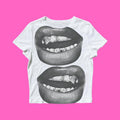 Trendy Baby Tee | Y2K Baby Tee, 90s Baby Tee, Graphic Shirt , Coquette, Vintage Design Women's Lip Print T-Shirt Hoodie,...