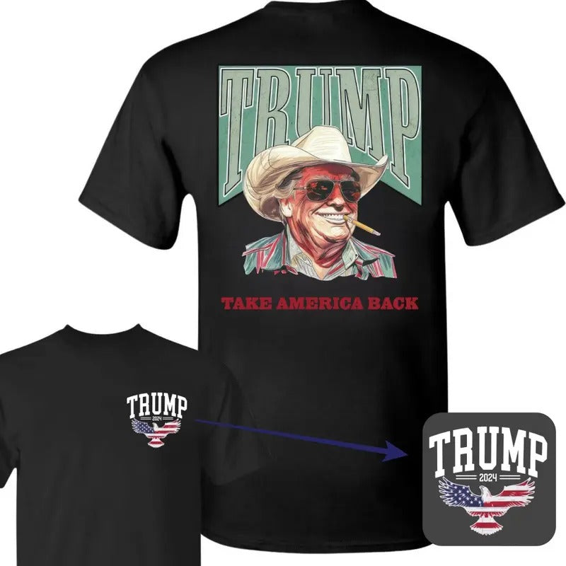 Trum Take America Back 2024 Shirt, Trum 2024 Shirt,  Make America Great  Again, Unisex Classic Cotton Tee with 2 Sided...