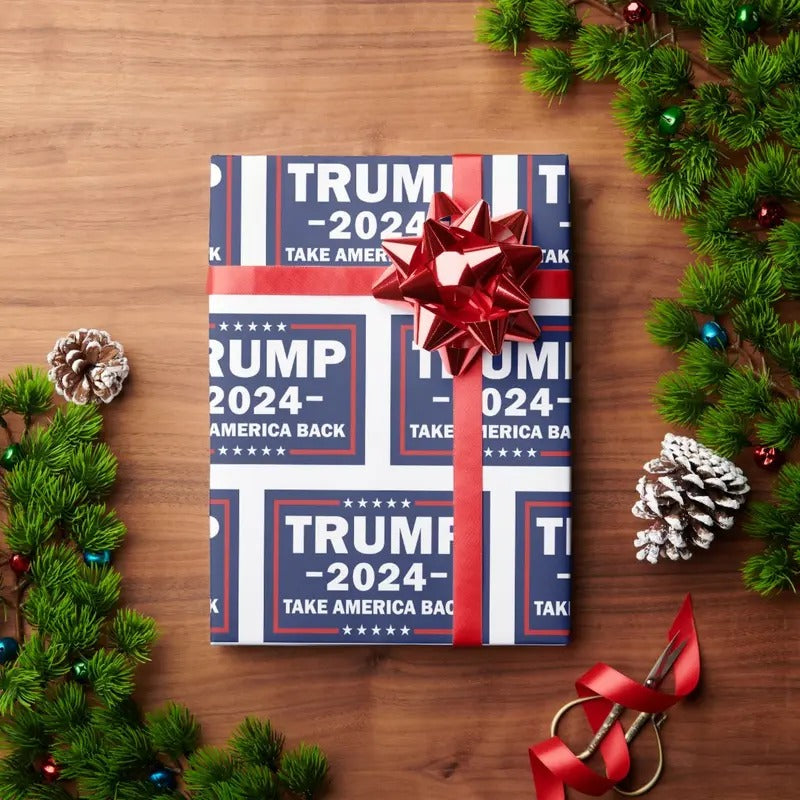 Trump Wrapping Paper Take America Back T-Shirts, Hoodie, Sweatshirt | RetroVerseTees.com