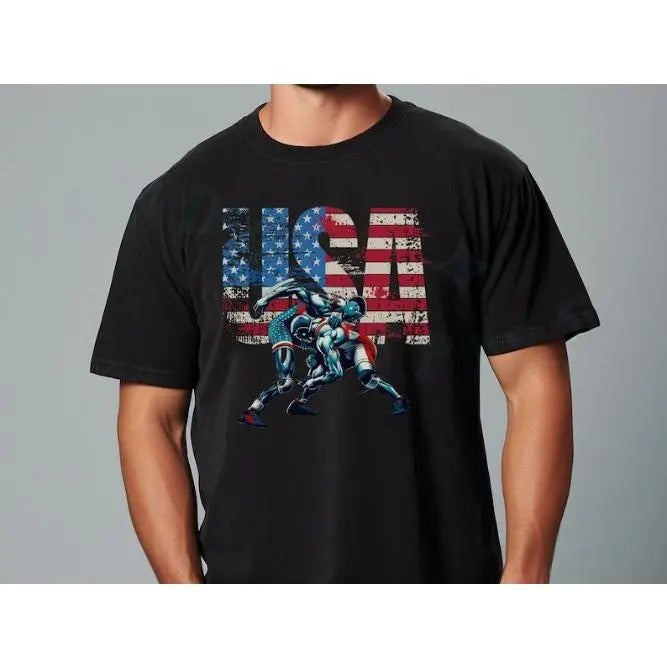 USA Wrestling Patriotic Vintage Comfort Colors T-shirt Timeless Sport Flag Wrestler Fan Tee Athletic United States Pride...
