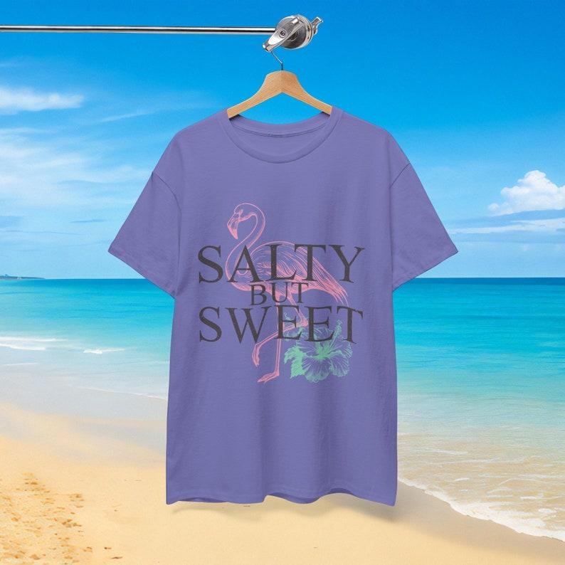 Unisex Heavy Cotton Tee,Salty but Sweet T-Shirt,Flamingo Tee,Beach Vibes,Unisex Adult T-Shirt, Summer T-Shirt, fashion by...