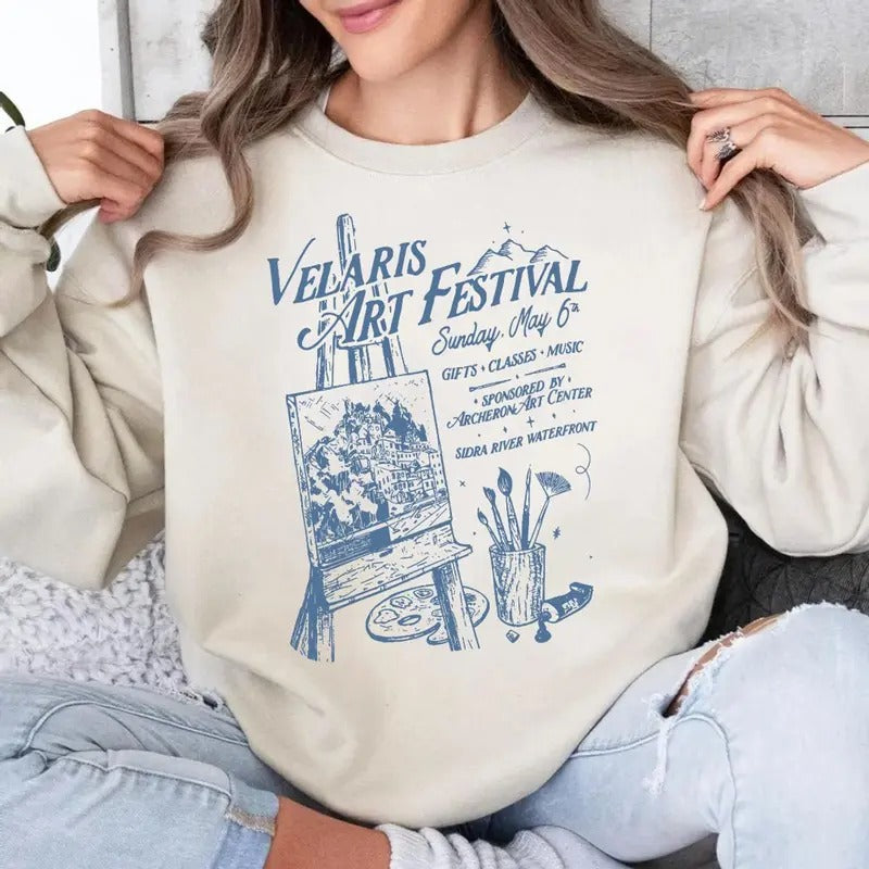 Velaris Art Festival Shirt, Acotar Night Court, Throne Of Glass Tee, Crescent City Fan, Sjm Merch Velaris Bookish, Unisex...