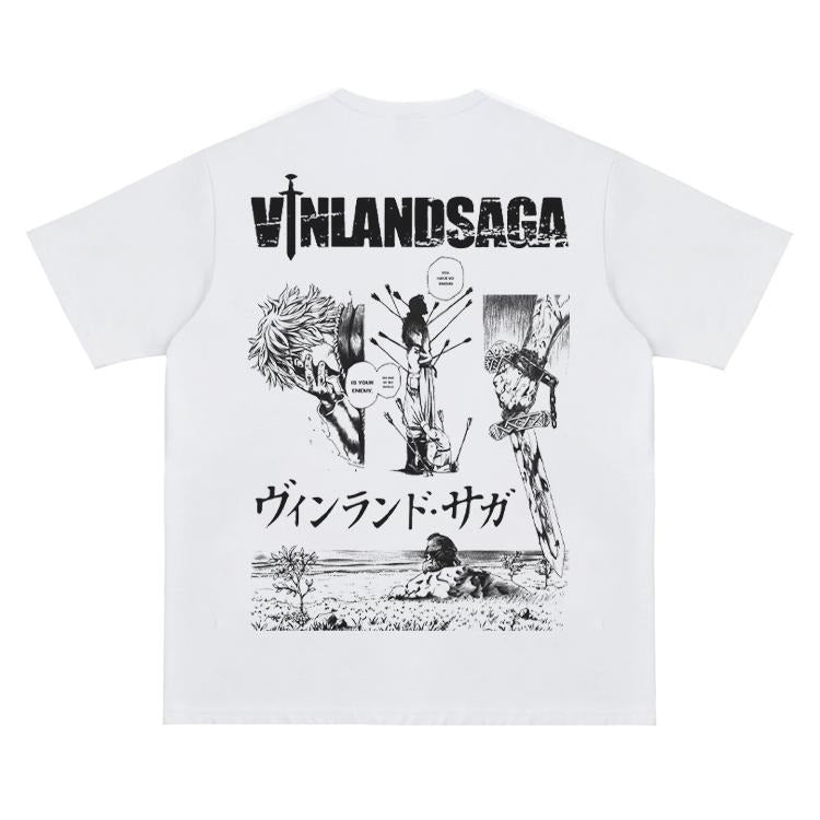 Vinland Saga "Growth" Vintage Oversized Tee Anime T-shirt 100% Cotton Original Design Men's Top for Fans Menswear Tshirt...