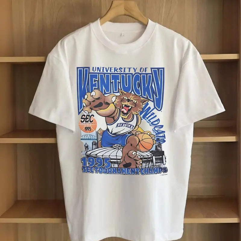 Vintage 1995 Kentucky Wildcats T-Shirt, Retro College Basketball team football shirt Hoodie, Sweatshirt | RetroVerseTees.com