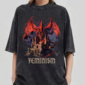 Vintage 90s Feminism Dragon Fantasy Graphic T-Shirt - Funny Gag Shirt, Dragon Shirt