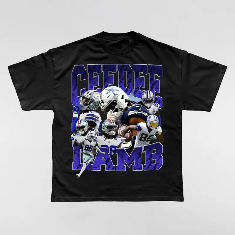 Vintage 90s Graphic Style CeeDee Lamb T-Shirt, CeeDee Lam American Football Bootleg T-shirt, Vintage 90s style top...