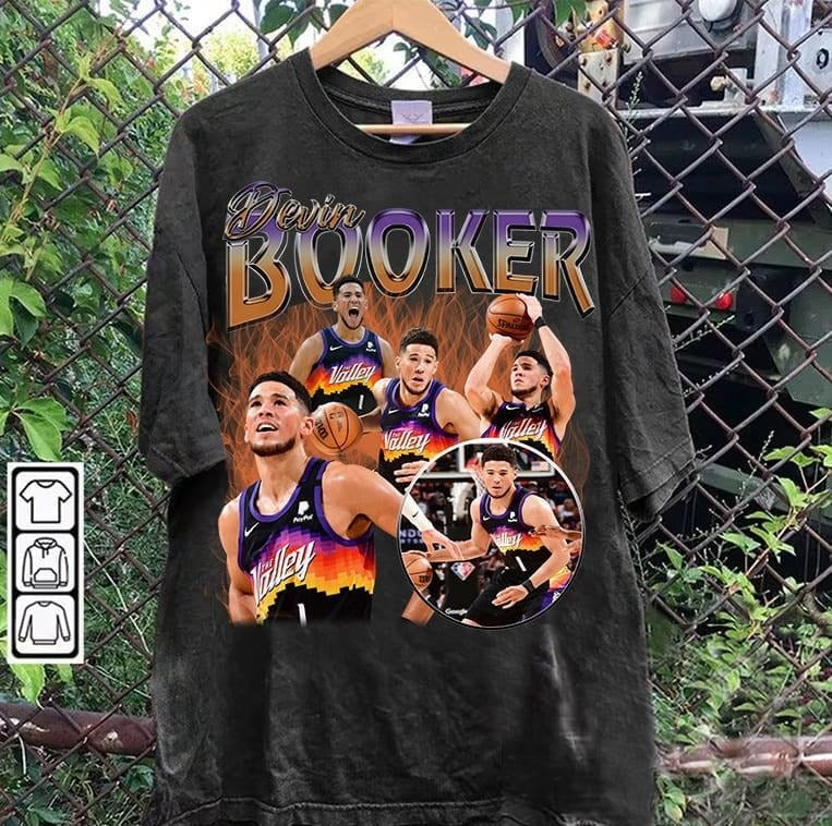 Vintage 90s Graphic Style Devin Booker T-shirt - Devin Booker T-shirt - Retro American Basketball Tee For Man and Woman...