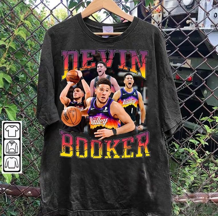 Vintage 90s Graphic Style Devin Booker T-shirt - Devin Booker Vintage T-shirt - Retro Basketball Tee For Man and Woman...