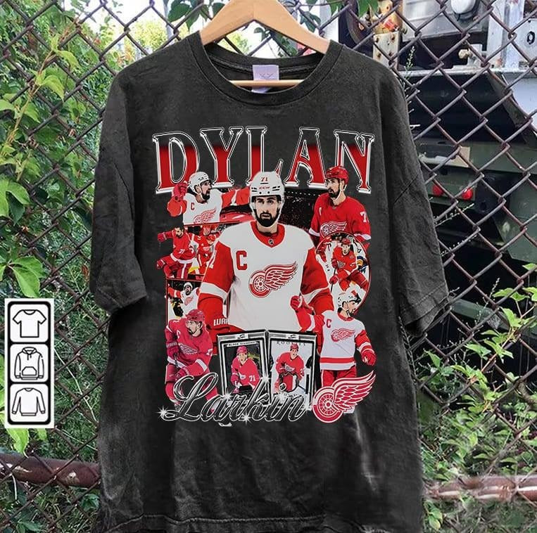Vintage 90s Graphic Style Dylan Larkin T-shirt - Dylan Larkin T-shirt - Retro American Ice Hockey Tee For Man and Woman...