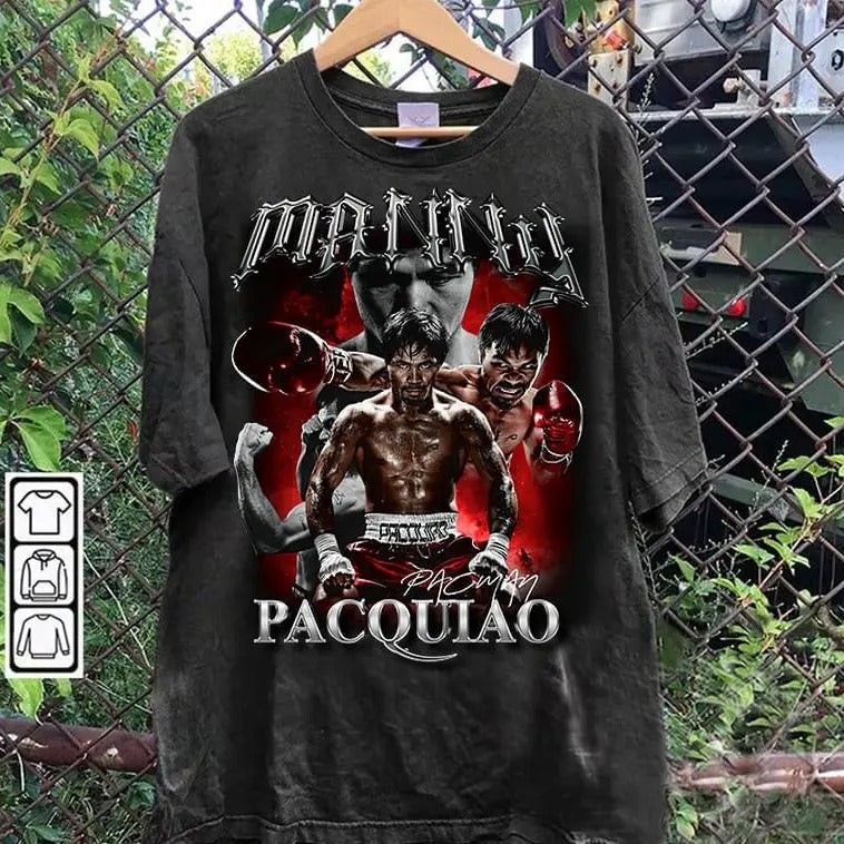 Vintage 90s Graphic Style Manny Pacquiao T-shirt - Manny Pacquiao T-shirt - Retro American Boxer Tee For Man and Woman...