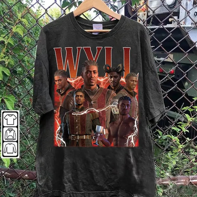 Vintage 90s Graphic Style Wyll Gate 3 T-shirt - Wyll Baldurs Gate 3 T-shirt - American Game For Kid Tee For Man and Woman...