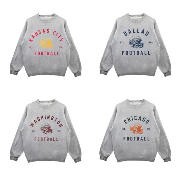 Vintage All Team Football Sport Grey Sweatshirt, Football Vintage All Team Crewneck, Retro All Teams Sweatshirt, Vintage...