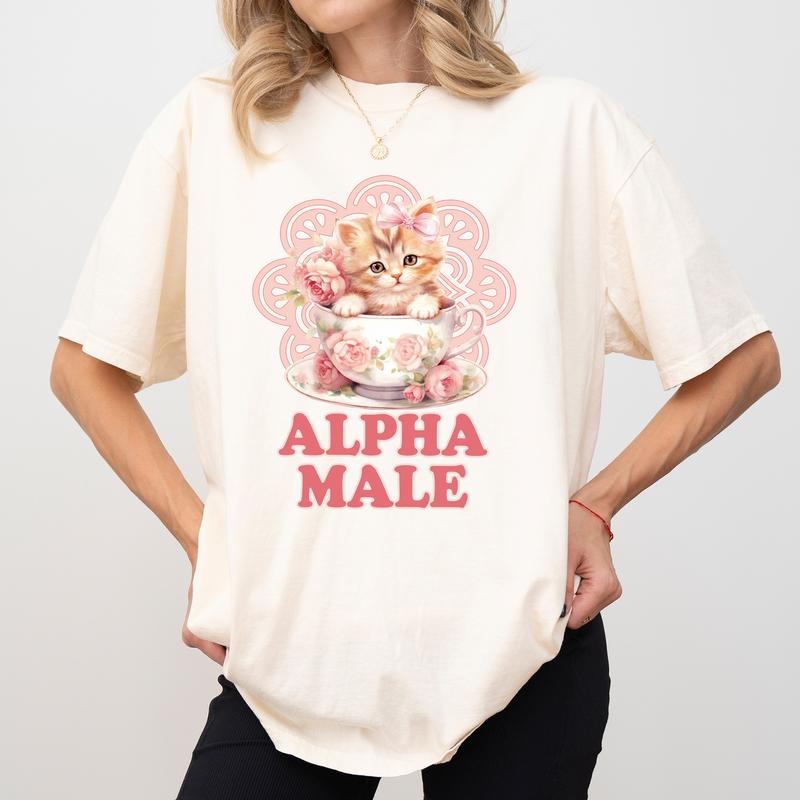 Vintage Alpha Male Comfort Colors Shirt, Funny Cat Tee, Cute Kitten T-shirt, Cat Lover Gift, Meme  Womenswear Hoodie,...