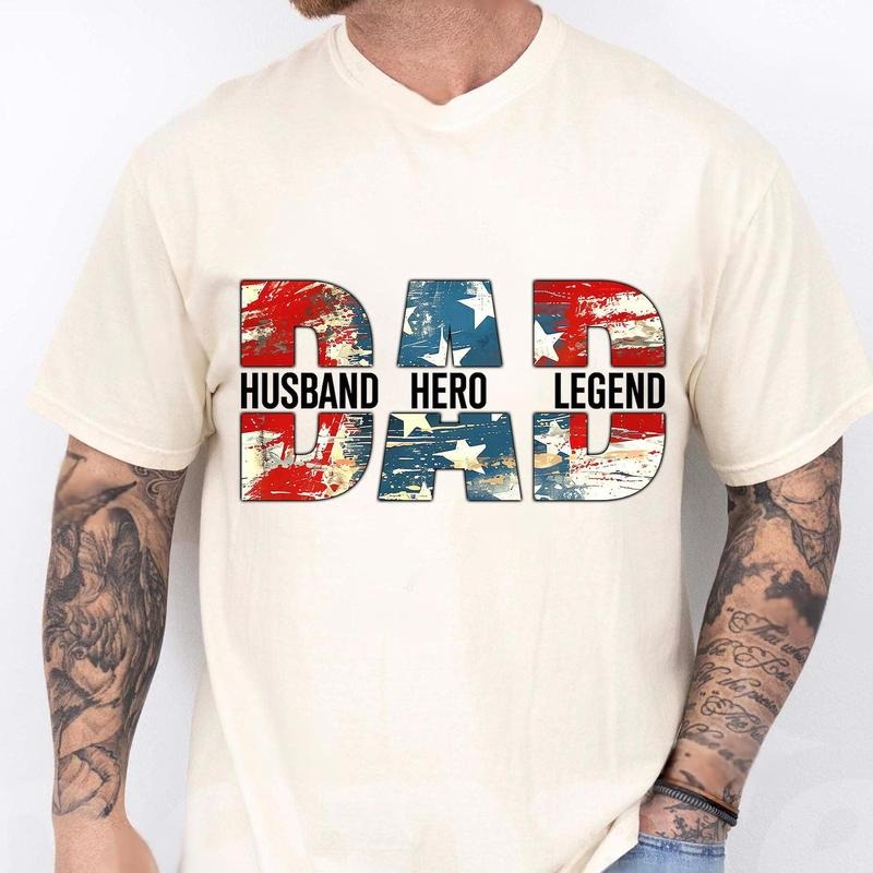Vintage American Dad Husband Hero Legend Shirt, 4th of July Dad Stars Tee, Father's Day Png Retro American Independence...