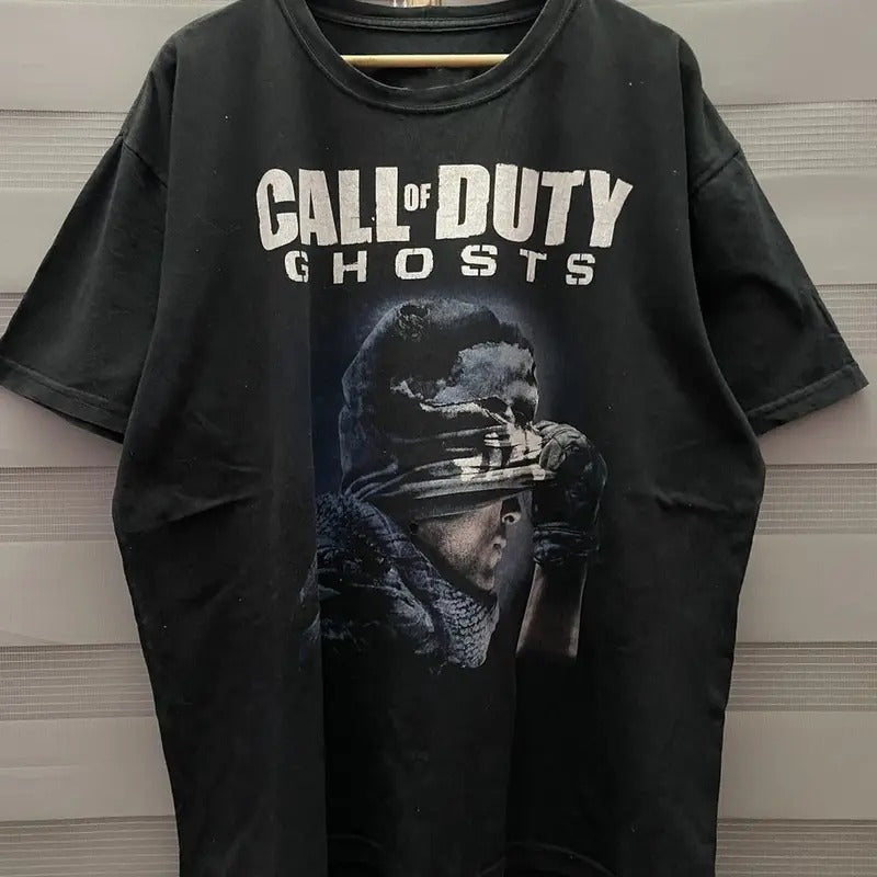 Vintage Call Of Duty Ghost Video Game Promo T Shirts Size T-Shirt Cotton Menswear Cotton Menswear Top Decoration Unisex...
