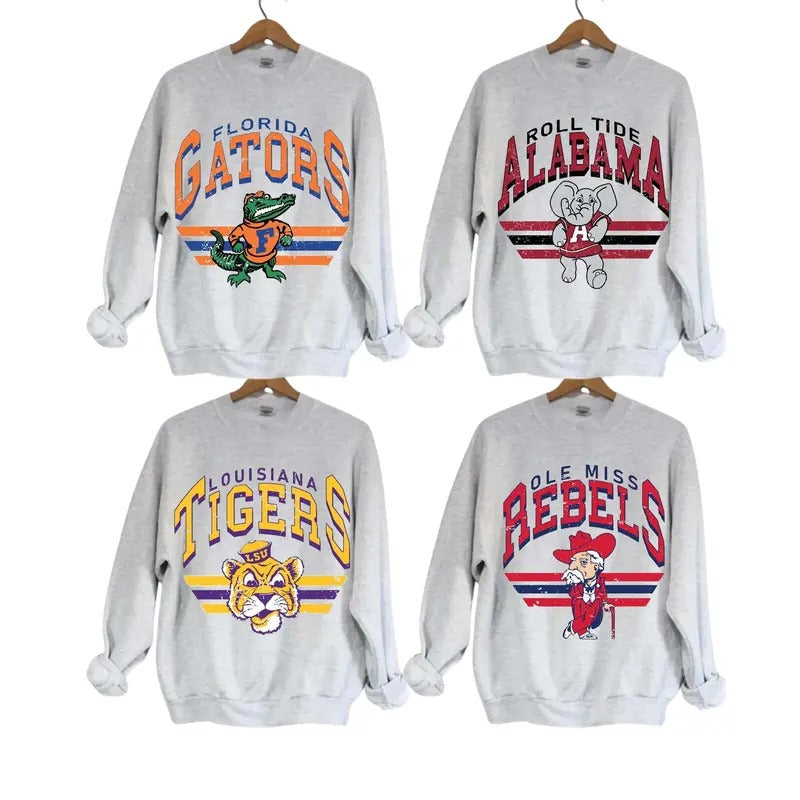 Vintage College Football NCAA Sweatshirt, Vintage Sweatshirt All Teams NCAA, Classic Sport Sweatshirt, Gifts For Football...