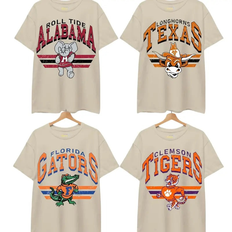 Vintage College NCAA T-shirt, Vintage T-shirt All Teams NCAA, Classic Sport T-shirt, Gifts For Sport. Cotton Hoodie,...