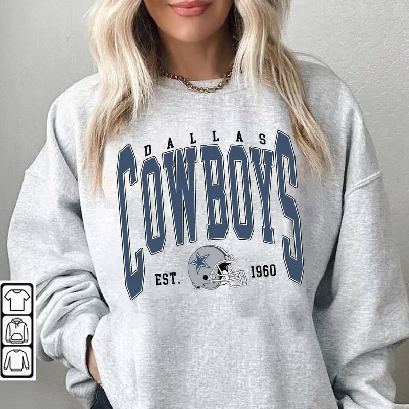Vintage Dallas Football Sweatshirt, Dallas Crewneck Sweatshirt, Cowboy  Crewneck Sweatshirt T-Shirts, Hoodie
