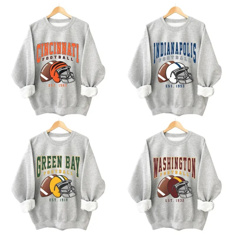 Vintage Football All Team Sweatshirt Collection - Classic Unisex T-Shirts, Hoodie | RetroVerseTees.com