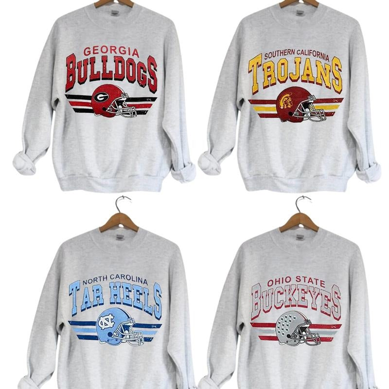 Vintage Football NCAA Sweatshirt, Vintage Sweatshirt All Teams NCAA, Classic Sport Sweatshirt, Gifts For Football Fan...
