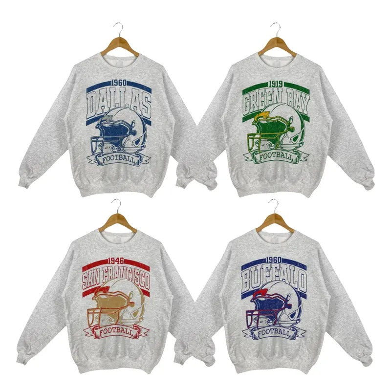 Vintage Football Sweatshirt - Retro All Team Sports Collection, Gift For Fan Sport T-Shirts, Hoodie | RetroVerseTees.com