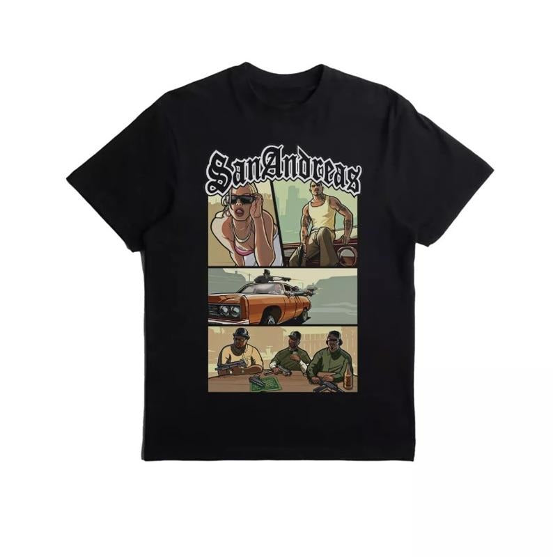 Vintage Graphic T-Shirt, Grand Theft Auto, GTA San Andreas, Retro Hoodie, Sweatshirt | RetroVerseTees.com