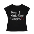 Vintage I Only Date Vampires Baby Tee, Y2k Top Women Streetwear, Gothic Emo Girl Baby Tee, Grunge 2000s, Casual Cotton...